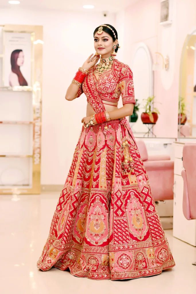 Royal Red Bridal Lehenga on Rent in Bhopal